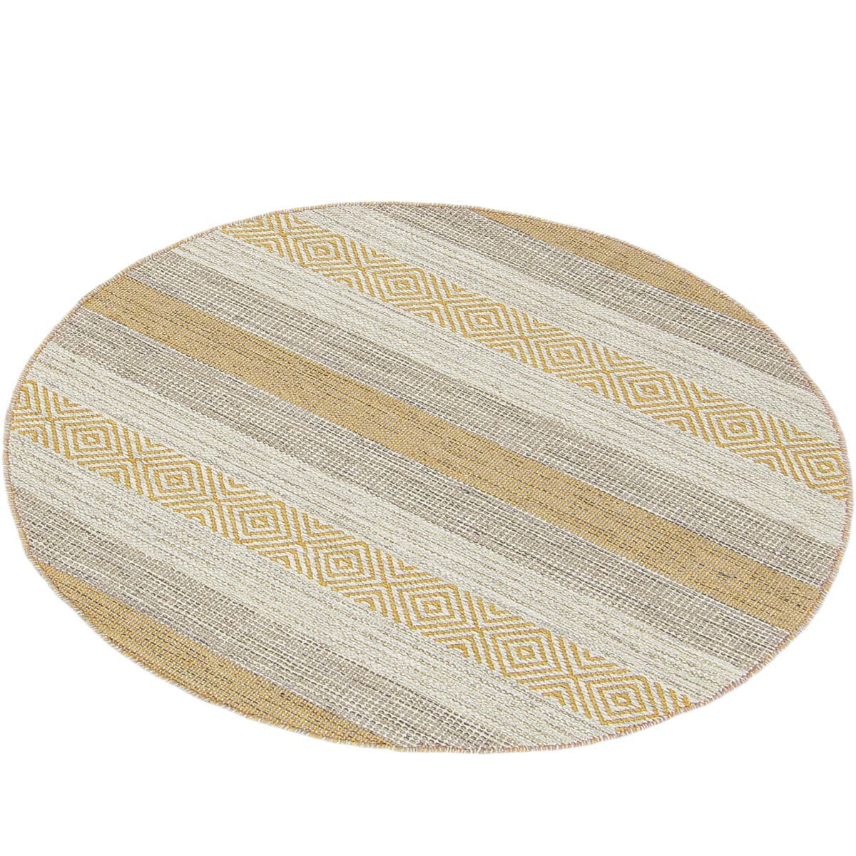 שטיח גפן כותנה 03 צהוב עגול | השטיח האדום