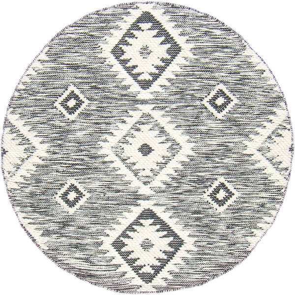 שטיח קילים סקנדינבי 06 אפור עגול KILIM