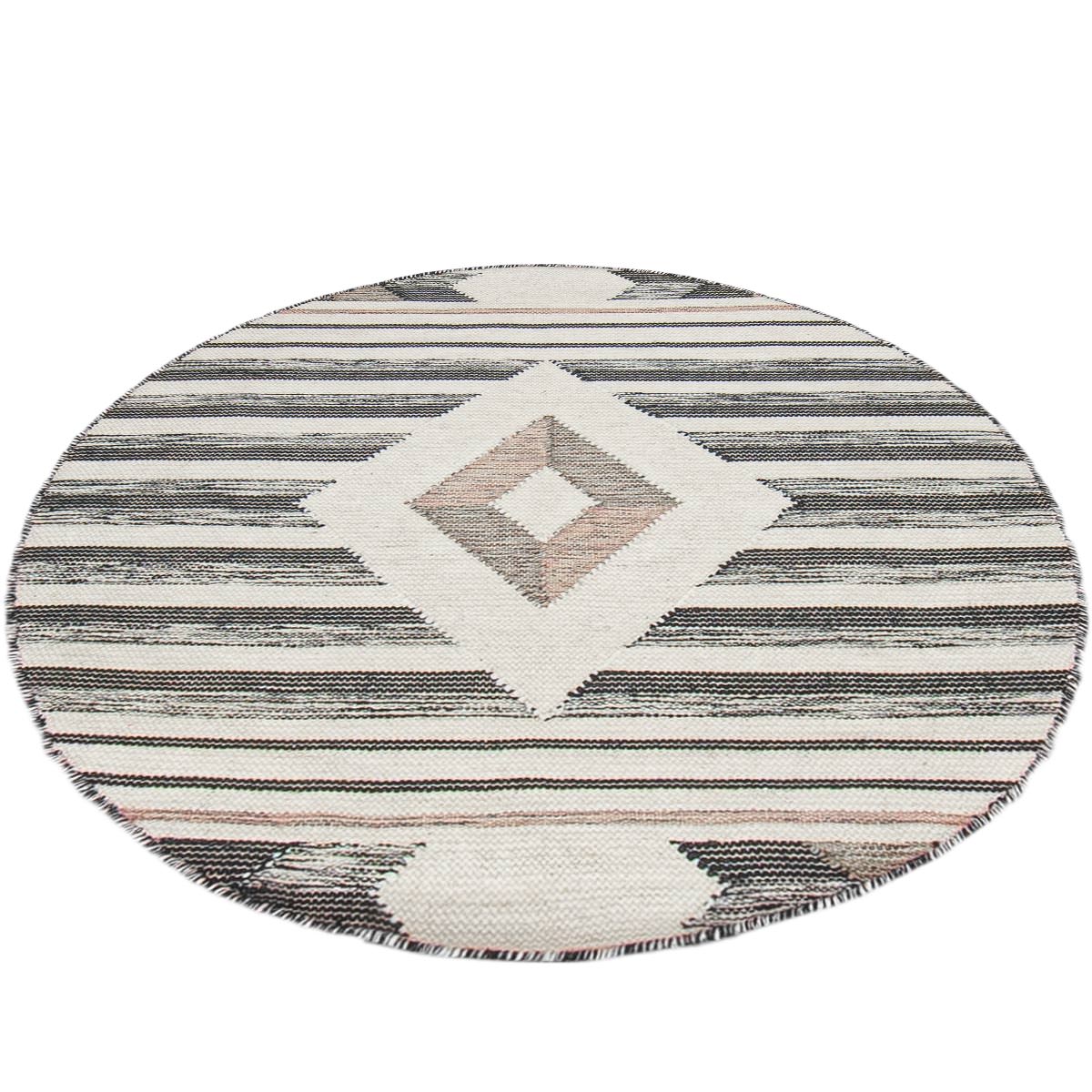 שטיח קילים סקנדינבי 02 ורוד עגול | השטיח האדום