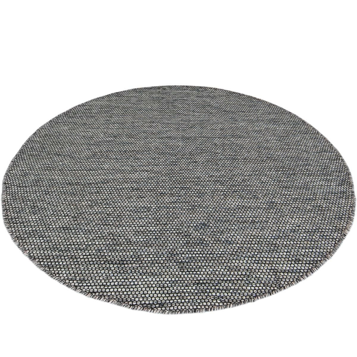 שטיח גפן כותנה 01 אפור כהה עגול | השטיח האדום