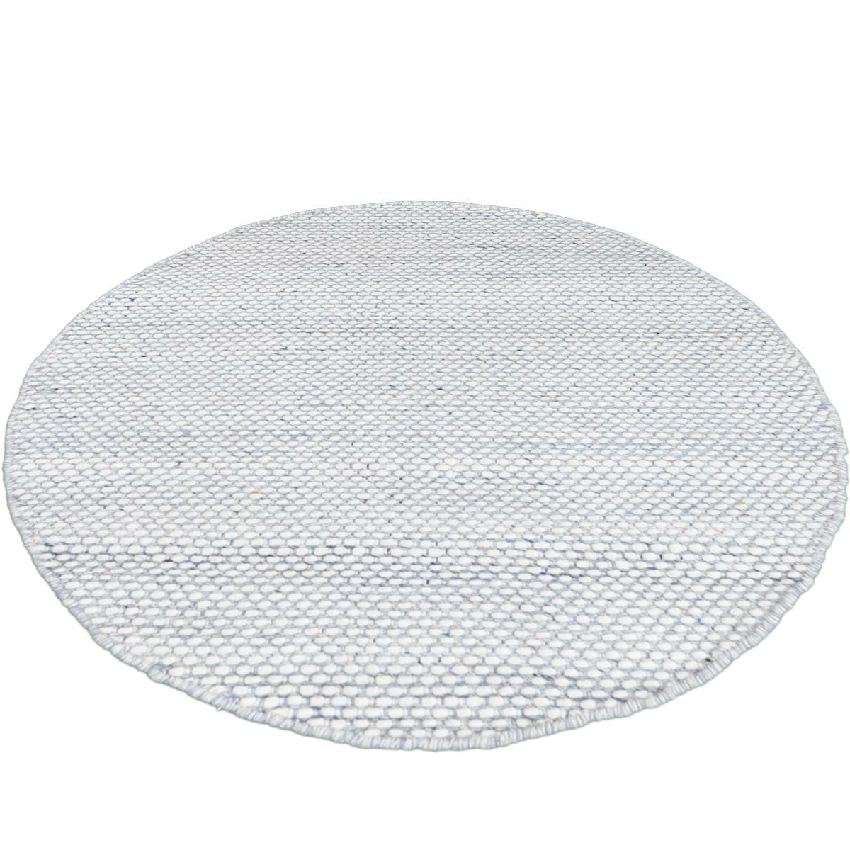 שטיח גפן חלות עבות 04 לבן/כחול עגול | השטיח האדום