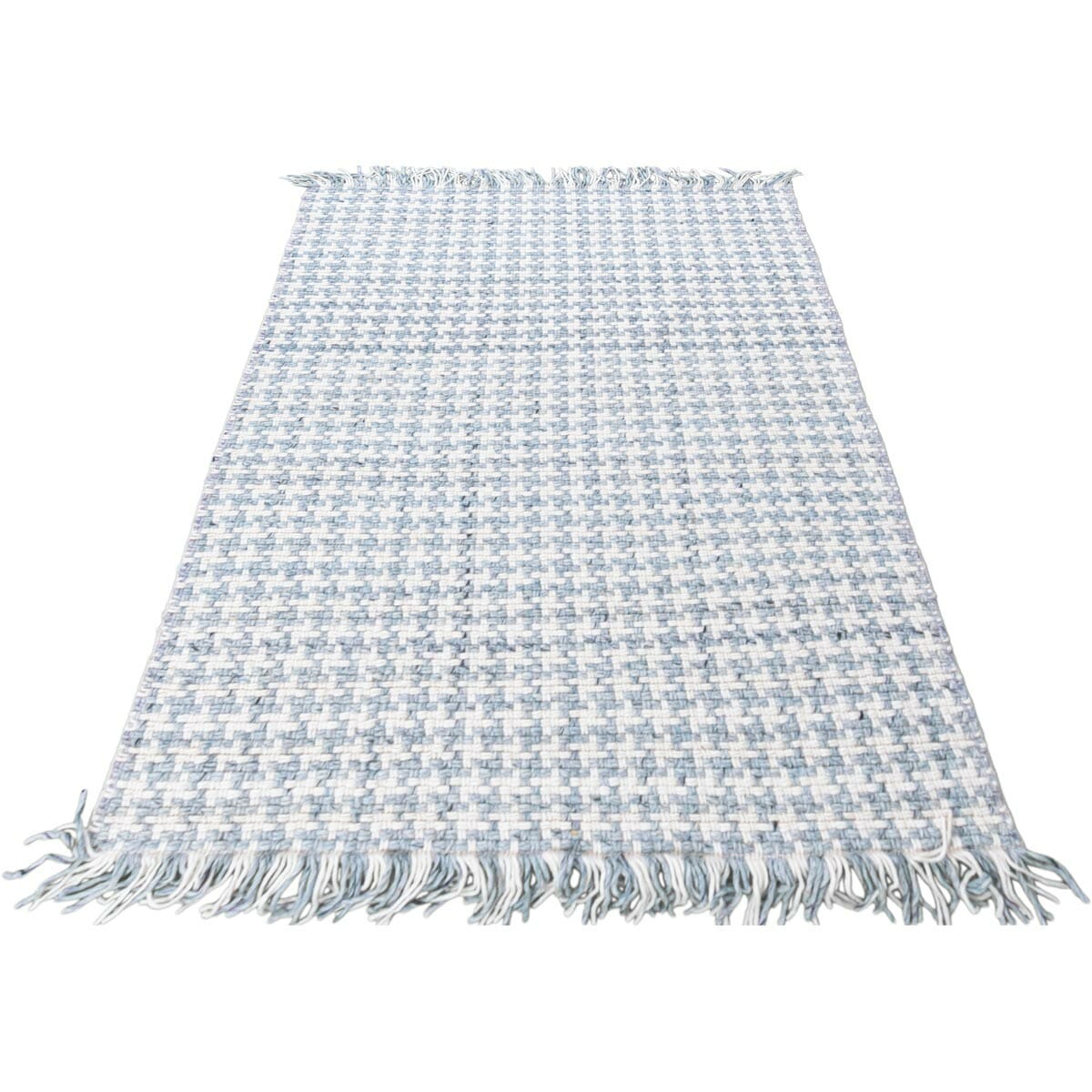 שטיח גפן חלות עבות 04 כחול/תכלת עם פרנזים | השטיח האדום