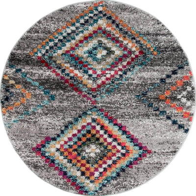 שטיח מיקונוס 02 אפור עגול | השטיח האדום