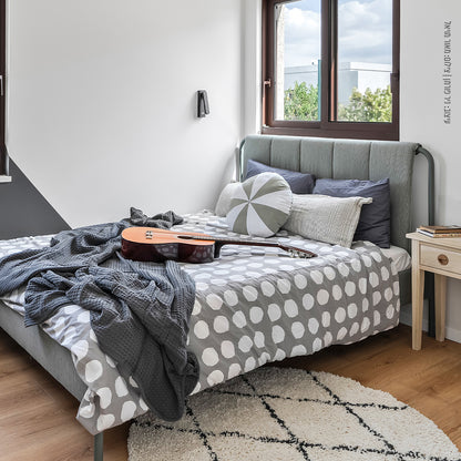 שטיח שאגי מרקש 02 קרם/שחור עגול SHAGI