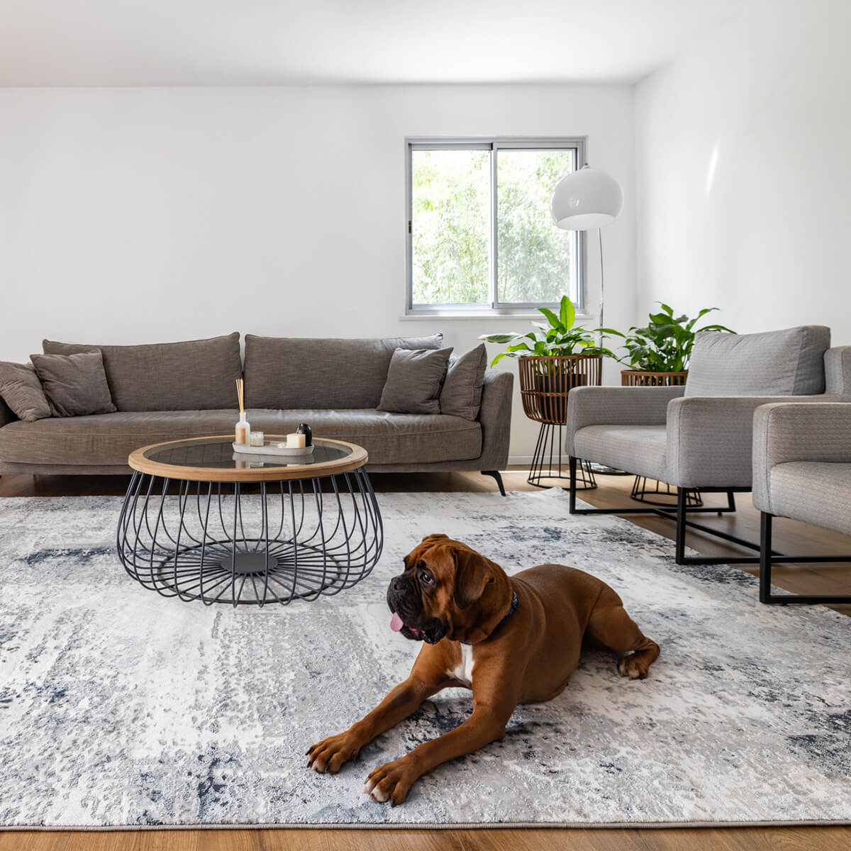 שטיח מדריד 16 אפור/כחול כהה MADRID