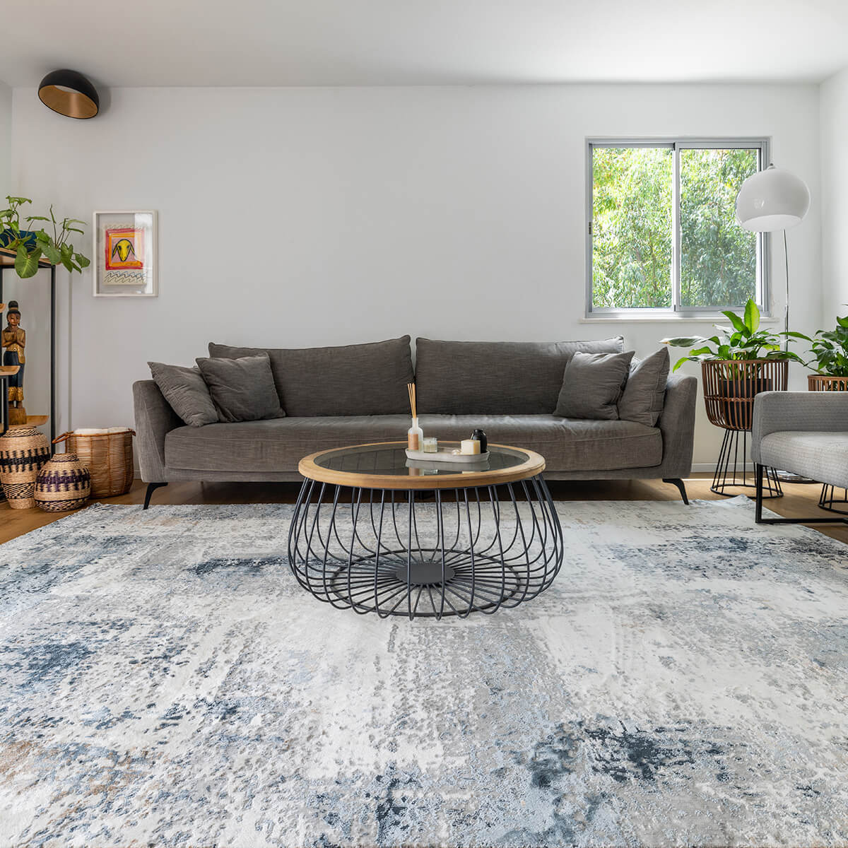 שטיח מדריד 16 אפור/כחול כהה MADRID