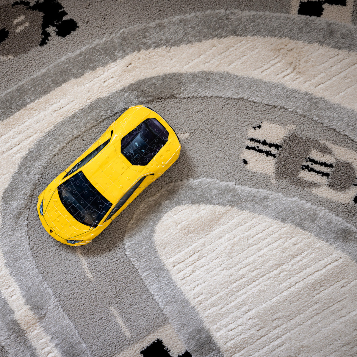 שטיח מירוץ מכוניות קרם\אפור RACING CARS