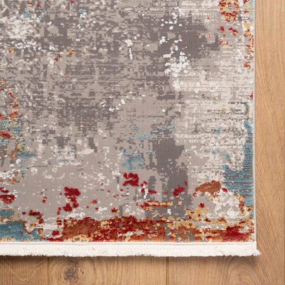 שטיח ג'איפור 02 אפור/אדום/כחול JAIPUR