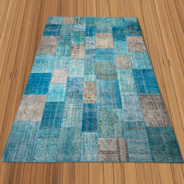 שטיח טלאים טורקיז/אפור 400*300 PATCHE