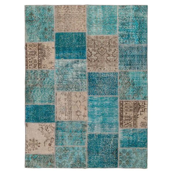 שטיח טלאים אפור/טורקיז 200*150 PATCHE