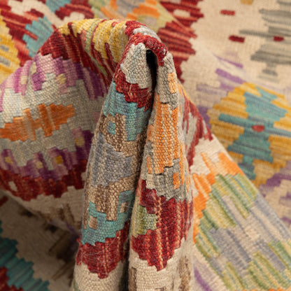 שטיח קילים פרסי רטרו צבעוני ראנר 390*93 KILIM