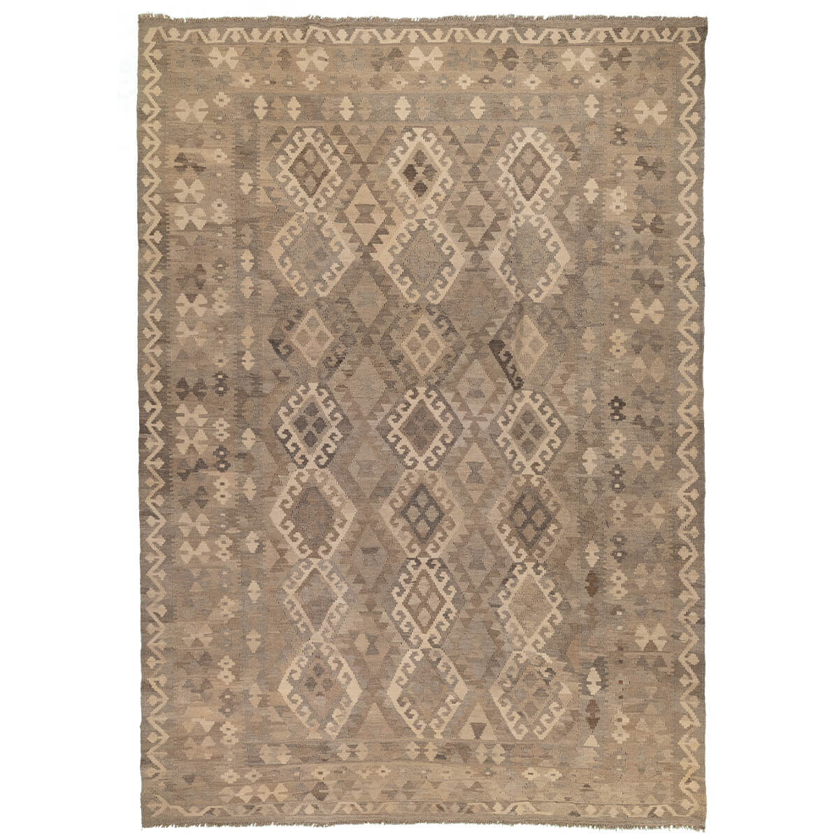 שטיח קילים פרסי רטרו ענתיק וואש אפור/בז' 296*204 KILIM