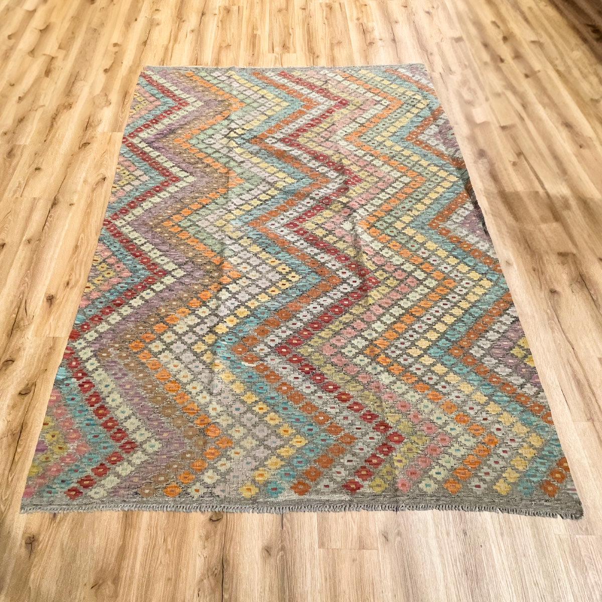 שטיח קילים פרסי רטרו ענתיק וואש 00 צבעוני 241*177 KILIM