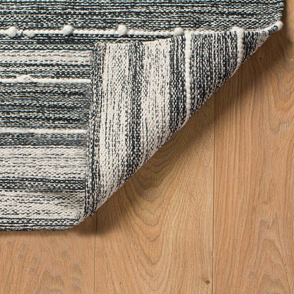 שטיח גפן כותנה 11 שחור/לבן ללא פרנזים GEFEN