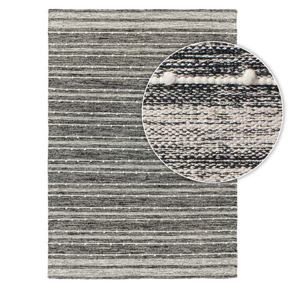 שטיח גפן כותנה 11 שחור/לבן ללא פרנזים GEFEN