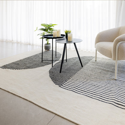 שטיח מארס לבן/שחור MARS