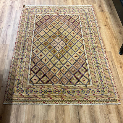 שטיח אוזבקי צהוב 202*146 UZBEK