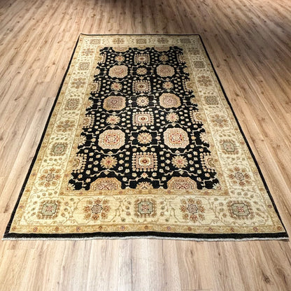 שטיח סופר זיגלר פרחן שחור/בז' 278*185 SUPER ZIGLER