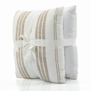 זוג כריות סילבי לבן\בז' 45*45 SYLVIE