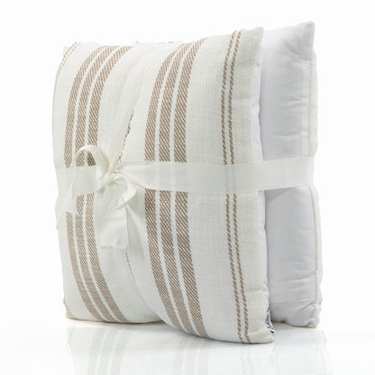 זוג כריות סילבי לבן\בז' 45*45 SYLVIE