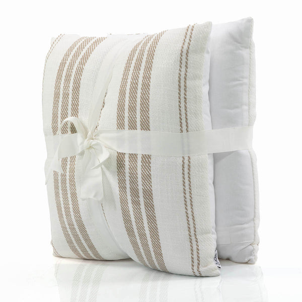 זוג כריות סילבי לבן\בז' 45*45 SYLVIE