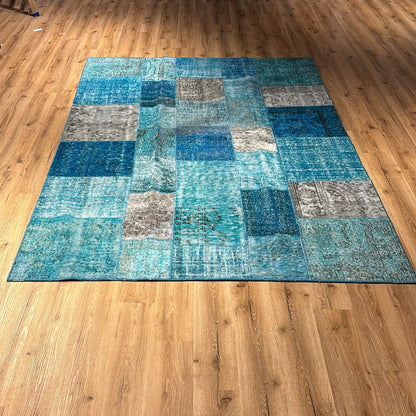 שטיח טלאים 04 טורקיז/אפור 300*200 PATCHE