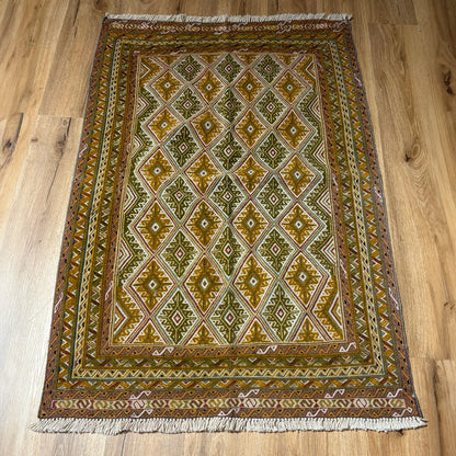שטיח אוזבקי צהוב 125*80 UZBEK