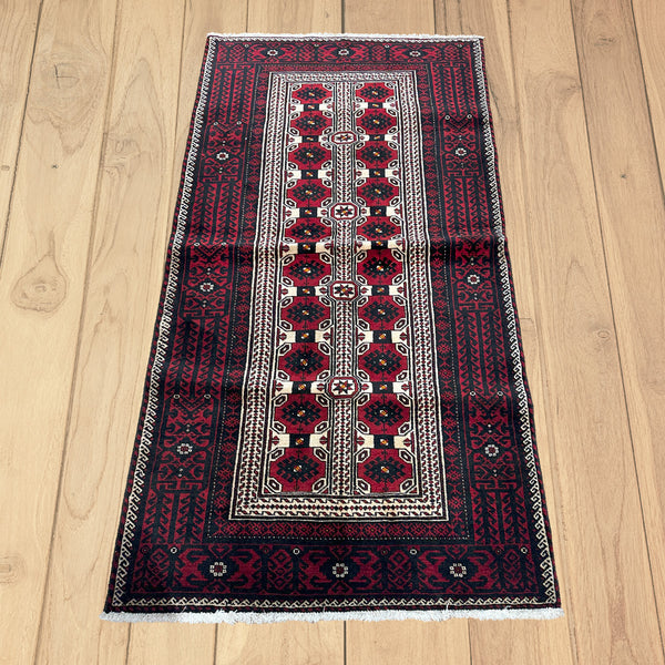 שטיח בלוץ אפגני 00 אדום/קרם ראנר 193*101