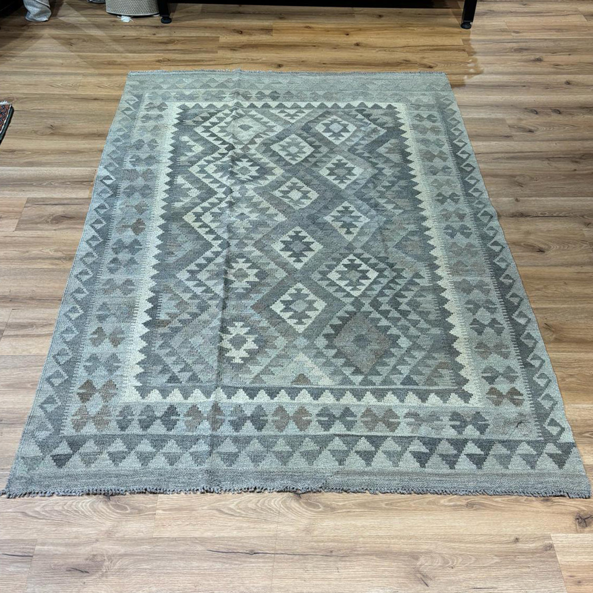 שטיח קילים פרסי רטרו ענתיק וואש אפור/בז' 206*149 KILIM