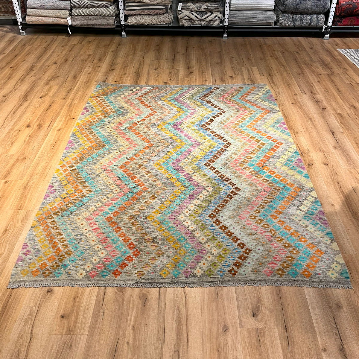 שטיח קילים פרסי רטרו ענתיק וואש צבעוני 241*186 KILIM