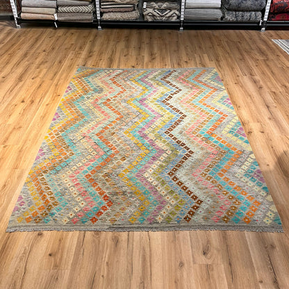 שטיח קילים פרסי רטרו ענתיק וואש צבעוני 241*186 KILIM