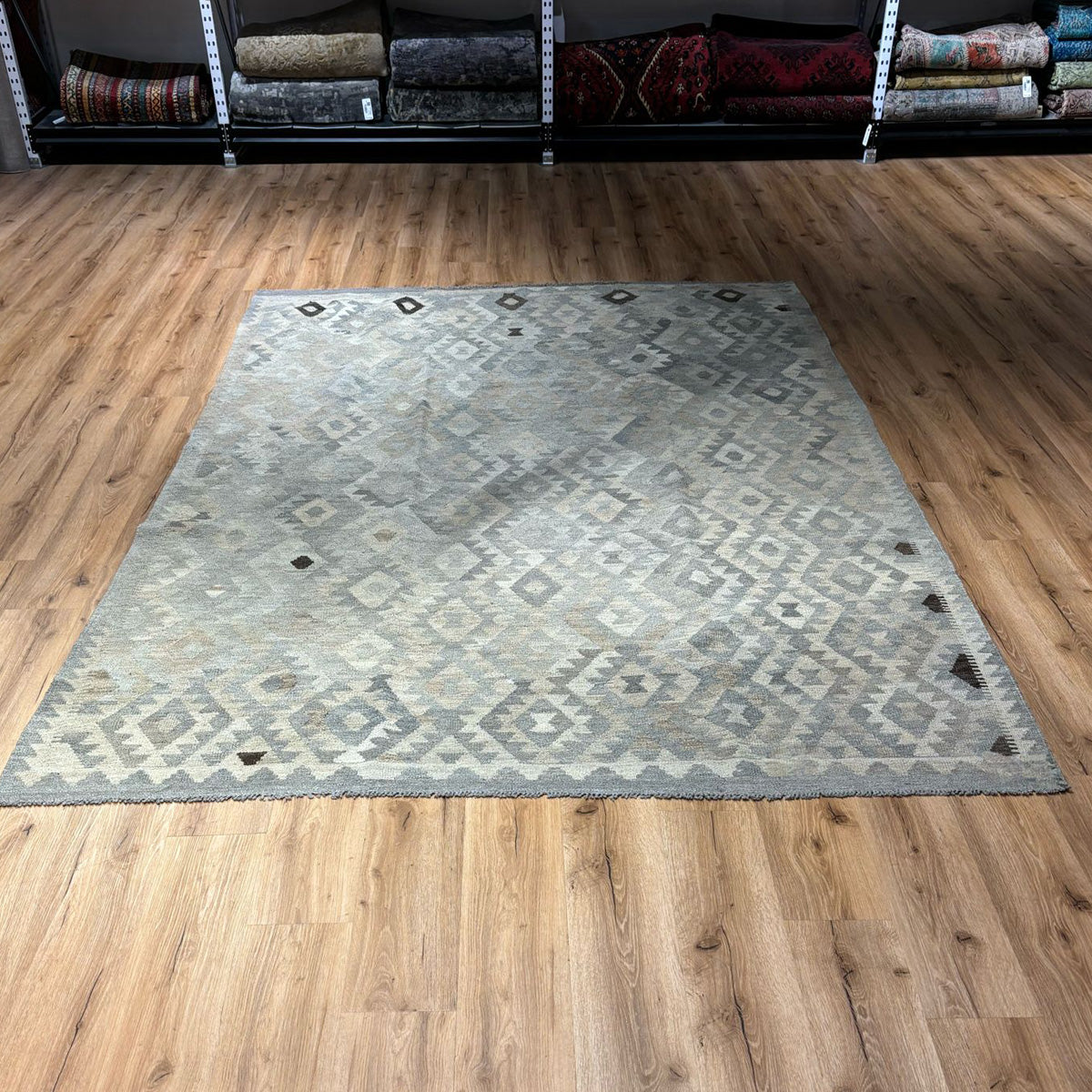שטיח קילים פרסי רטרו ענתיק וואש אפור 282*200 KILIM