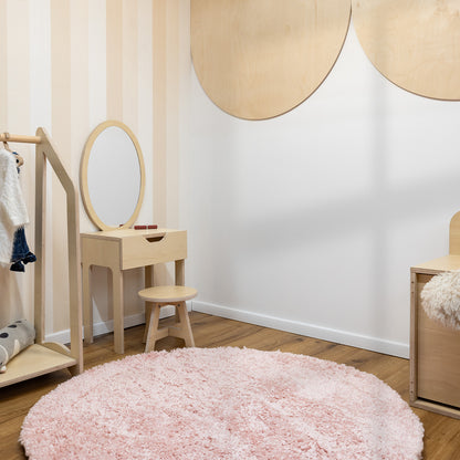 שטיח שאגי קטיפה פארמה 02 ורוד בהיר עגול SHAGI