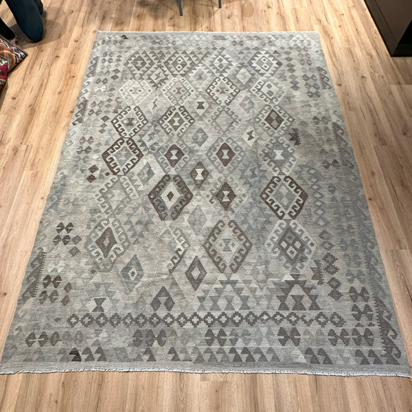 שטיח קילים פרסי רטרו ענתיק וואש 00 אפור/בז' 299*213 KILIM