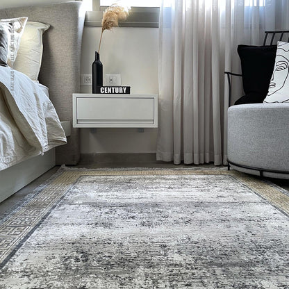 שטיח ג'איפור 21 אפור/בז' עם פרנזים JAIPUR