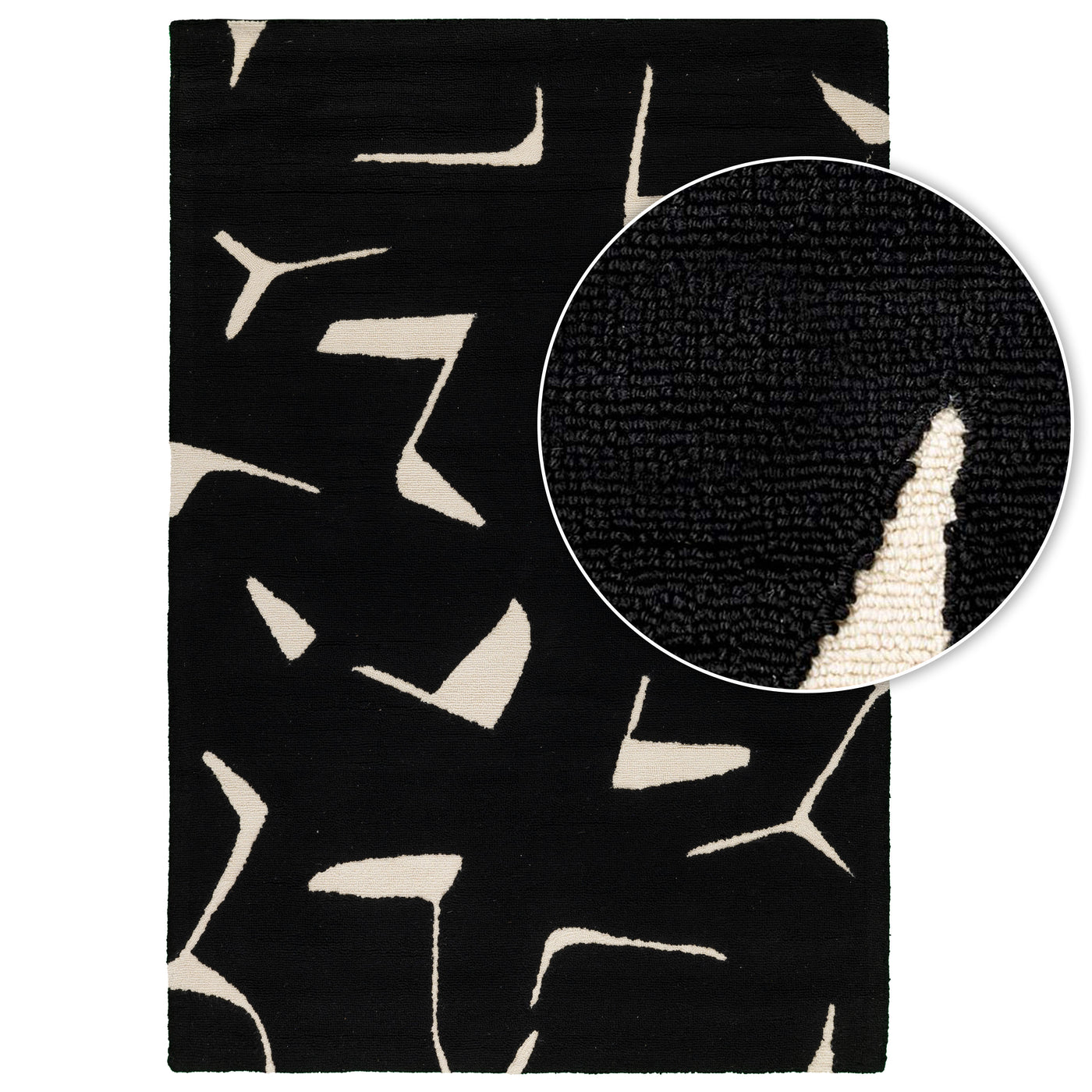 שטיח נפטון 02 שחור/לבן NEPTUNE