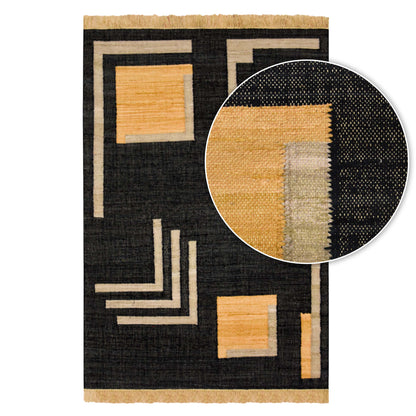 שטיח לונה שחור/צהוב LUNA