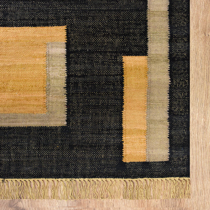 שטיח לונה שחור/צהוב LUNA