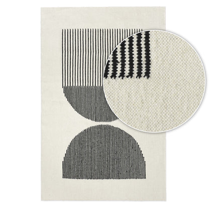 שטיח מארס לבן/שחור MARS