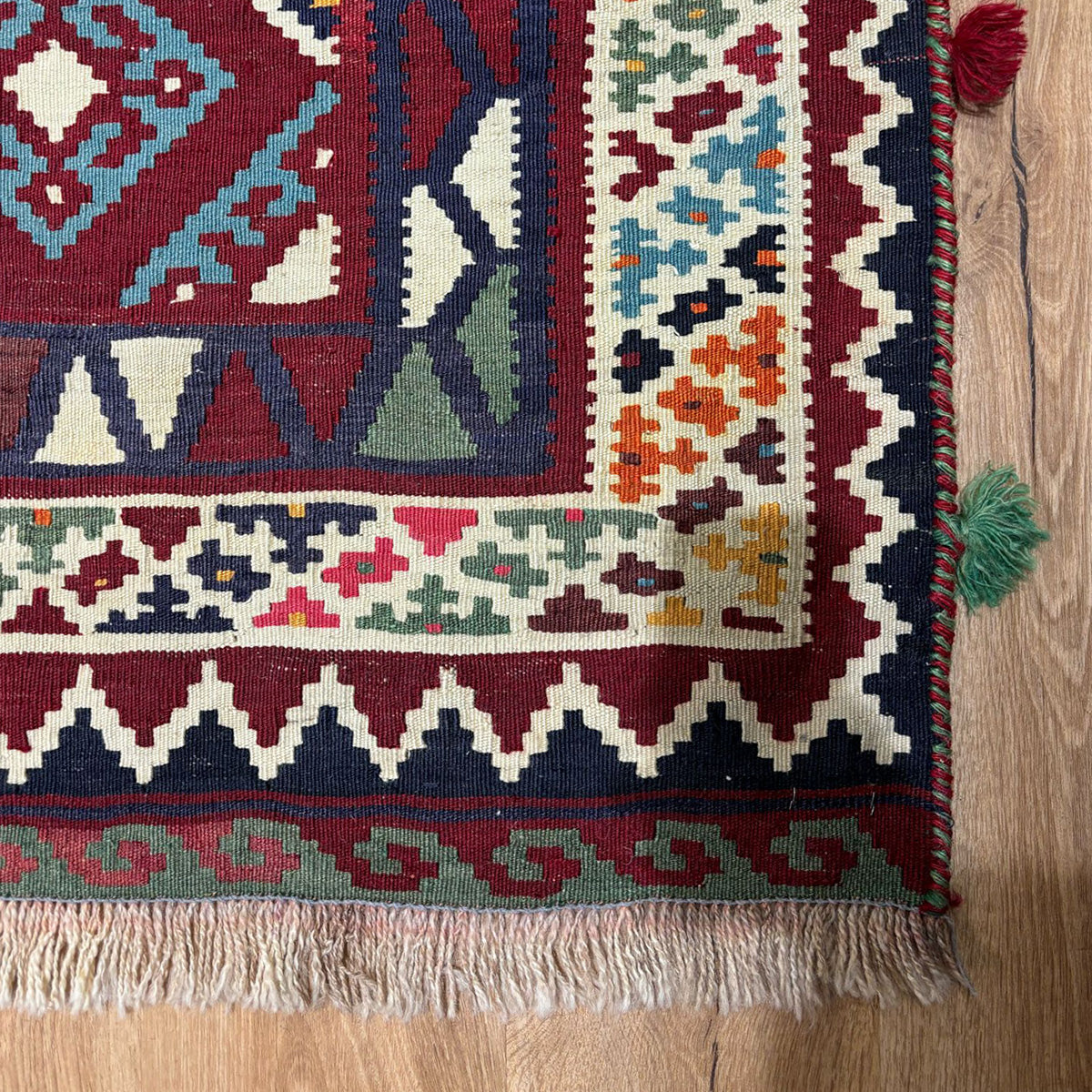 שטיח קילים קשקאי צבעוני ראנר 387*157 KILIM