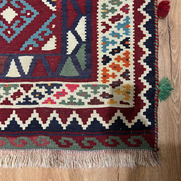 שטיח קילים קשקאי צבעוני ראנר 387*157 KILIM