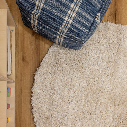 שטיח שאגי קטיפה פארמה 02 בז' עגול SHAGI