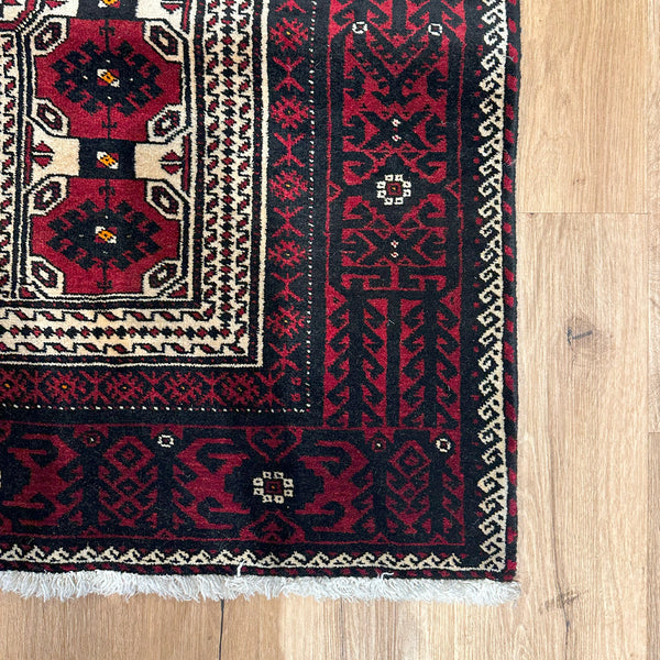 שטיח בלוץ אפגני 00 אדום/קרם ראנר 193*101 - hover