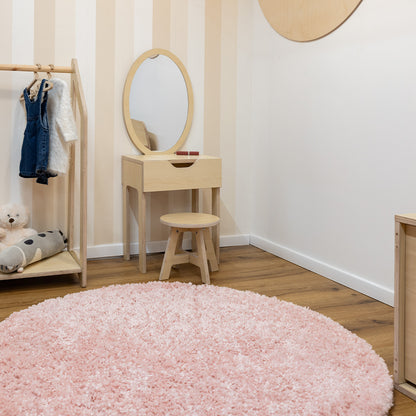 שטיח שאגי קטיפה פארמה 02 ורוד בהיר עגול SHAGI