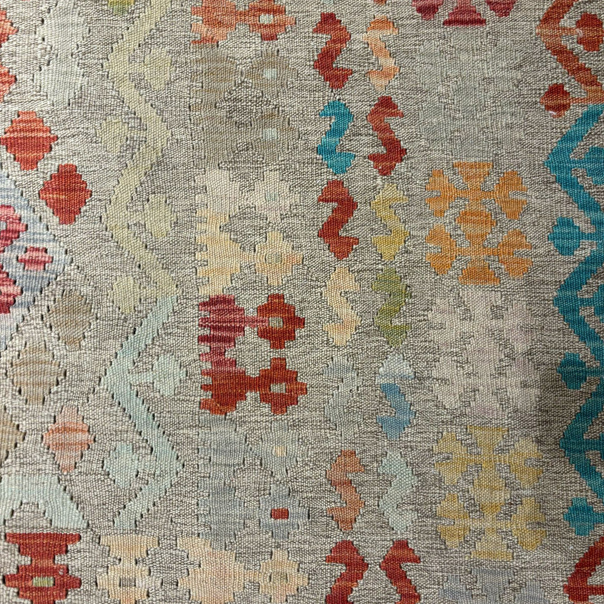 שטיח קילים פרסי רטרו ענתיק וואש אפור/בז' 338*258 KILIM