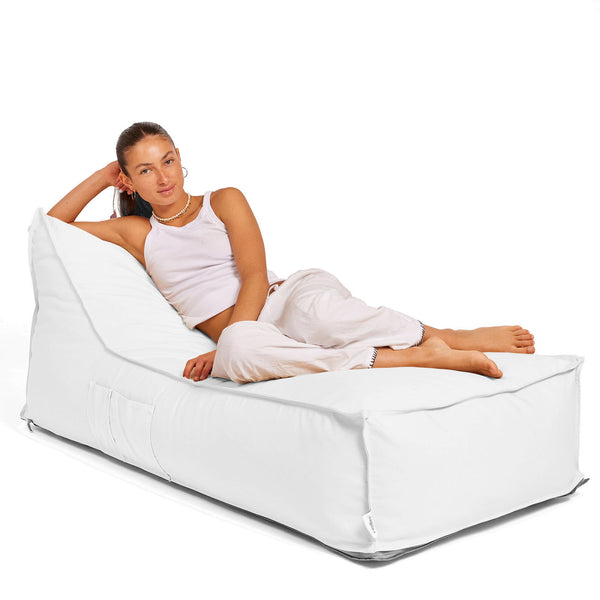 פוף ריביירה סאנפוף ארוך לבן SUNPOUF