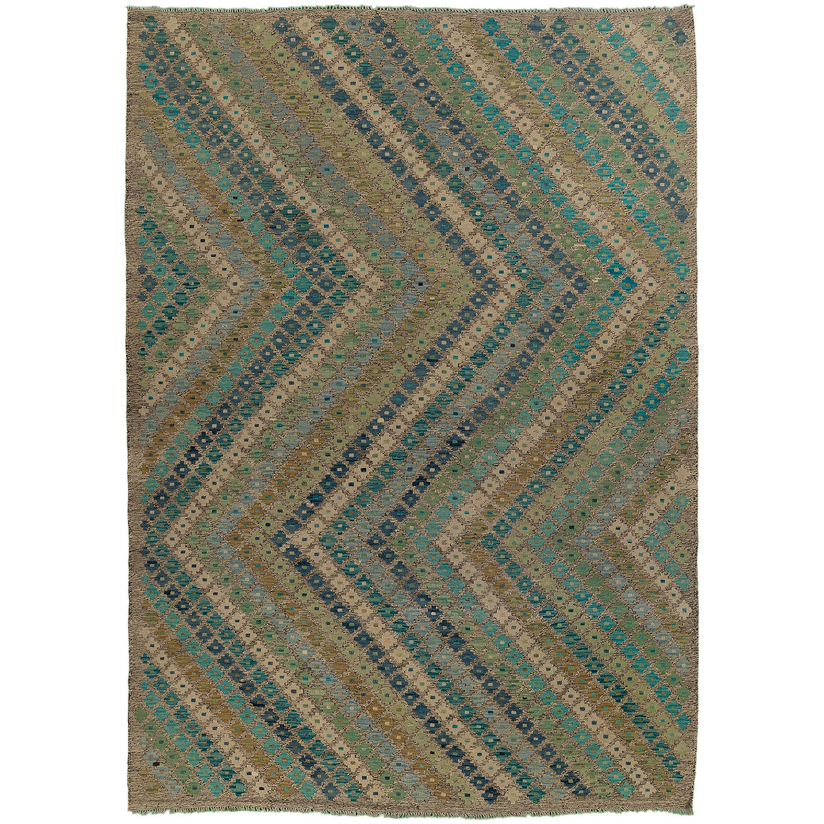 שטיח קילים אפגני כחול/ירוק 291*208 KILIM
