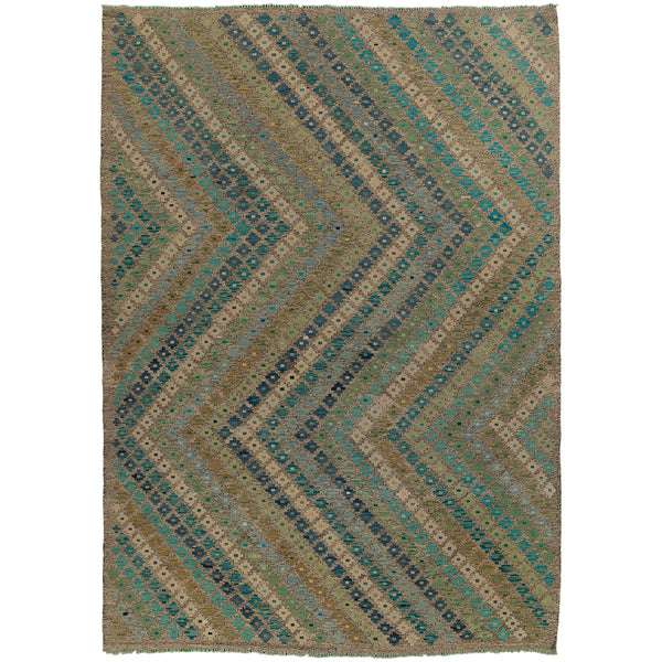 שטיח קילים אפגני כחול/ירוק 291*208 KILIM