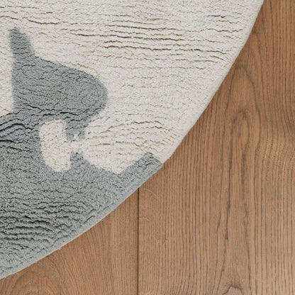 שטיח גלובוס אפור עגול GLOBUS