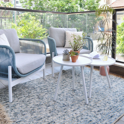 שטיח תמר אריגה גסה 10 קרם/אפור עם פרנזים TAMAR